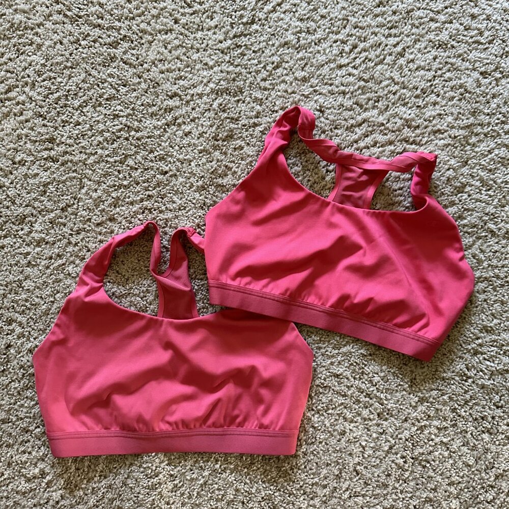 Set of TWO Pink Champion Racerback Sports Bras Size Large